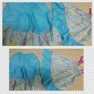 SOLD**Boutique outfit 4-5 ruffle pants ice cream 4